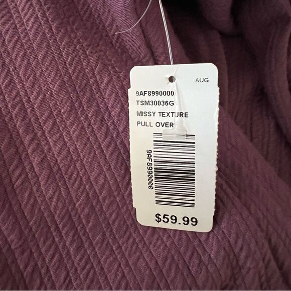 TAHARI Sport Oversized Purple Pull Over Top Lg Collar HiLo size Large - Picture 9 of 9